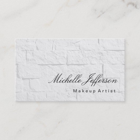 Calligraphy Makeup Artist Wall Brick Business Card Visitenkarte (Vorderseite)