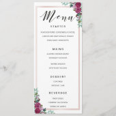 Calligraphy Menu Aquarellbild Menükarte (Vorderseite)