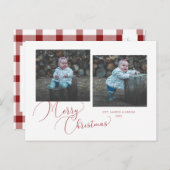 Calligraphy Merry Christmas 2-Foto Feiertagspostkarte (Vorne/Hinten)