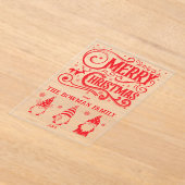 Calligraphy Merry Christmas Gnomes Familie Gruß Acryleinladungen (Ablage )