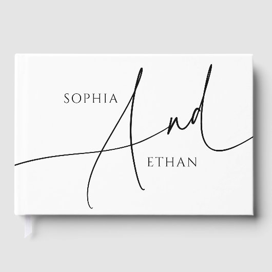 Calligraphy Minimalist Elegant Wedding Gästebuch (Vorderseite)