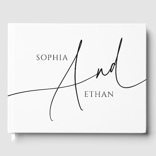 Calligraphy Minimalist Elegant Wedding Gästebuch (Vorderseite)