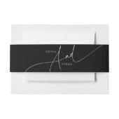 Calligraphy Minimalist Modern Wedding Black Einladungsbanderole (Vorderseite Beispiel)