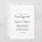 Calligraphy Minimalistisch Cena Especial Einladung (Vorderseite)