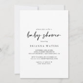 Calligraphy Modern Elegant Baby Shower Einladung (Vorderseite)