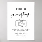 Calligraphy Modern Wedding Foto Gästebuchunterschr Poster (Vorne)