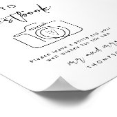 Calligraphy Modern Wedding Foto Gästebuchunterschr Poster (Ecke)