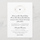 Calligraphy Mondern Monogram Gold Deko Wedding Einladung (Vorderseite)