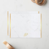 Calligraphy Monogram Gold Marble Moderne Vorlage (Vorderseite/Rückseite Beispiel)