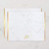Calligraphy Monogram Gold Marble Moderne Vorlage (Vorne/Hinten)
