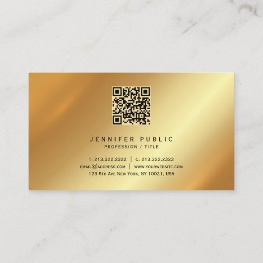 Calligraphy Monogram Gold Premium Silk Luxury Visitenkarte (Rückseite)