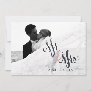 Calligraphy Mr. & Mrs. Wedding Vielen Dank für Ihr Dankeskarte
