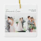 Calligraphy Multi Foto Wedding Keramikornament (Vorderseite)