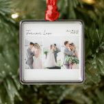 Calligraphy Multi Foto Wedding Ornament Aus Metall<br><div class="desc">💍 🎉 einer Foto-Sake-Ornament</div>