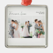 Calligraphy Multi Foto Wedding Ornament Aus Metall (Vorne)