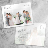 Calligraphy Multi Foto Wedding Vielen Dank Postkarte