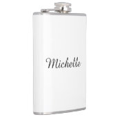 Calligraphy Name Creative Trendy White Flachmann (Rechts)