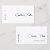 Calligraphy Name Custom Company Logo Elegant Visitenkarte (Vorne/Hinten)