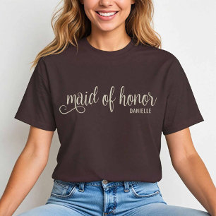 Calligraphy Natural auf der Espresso-Trauzeugin T-Shirt
