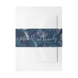 Calligraphy Navy Antique Bouquet Wedding Einladungsbanderole