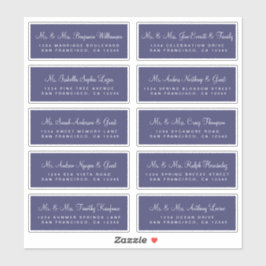 Calligraphy Navy Blue Wedding Guest Address Labels