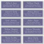 Calligraphy Navy Blue Wedding Guest Address Labels (Vorderseite)