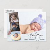 Calligraphy Newborn Baby 4 Foto von Thank You Postkarte (Vorne/Hinten)