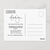 Calligraphy Newborn Baby 4 Foto von Thank You Postkarte (Rückseite)