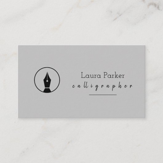 Calligraphy Nib Gold Freelance Writer Visitenkarte (Vorderseite)