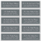 Calligraphy Off-Black Wedding Guest Address Labels (Vorderseite)