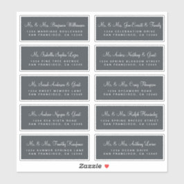 Calligraphy Off-Black Wedding Guest Address Labels
