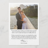 Calligraphy Overlay 2 Wedding Photo Thank You Card Einladung (Rückseite)