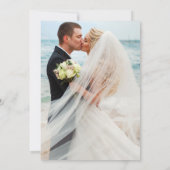 Calligraphy Overlay Wedding Foto Danke-Card Dankeskarte (Rückseite)