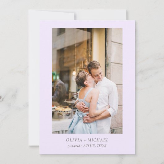 Calligraphy Pastel Beige Blume Save the Date (Rückseite)