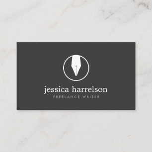 CALLIGRAPHY PEN NIB LOGO II für Autoren oder Schri Visitenkarte