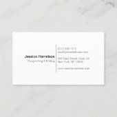 CALLIGRAPHY PEN NIB LOGO II für Autoren oder Schri Visitenkarte (Rückseite)