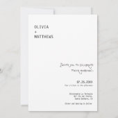 Calligraphy Photo Wedding Invite Modern Minimalist Einladung (Rückseite)