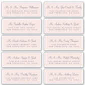 Calligraphy Pink Wedding Guest Address Labels (Vorderseite)