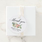 Calligraphy Pink White Floral Vielen Dank für Ihre Geschenkanhänger (Beispiel)