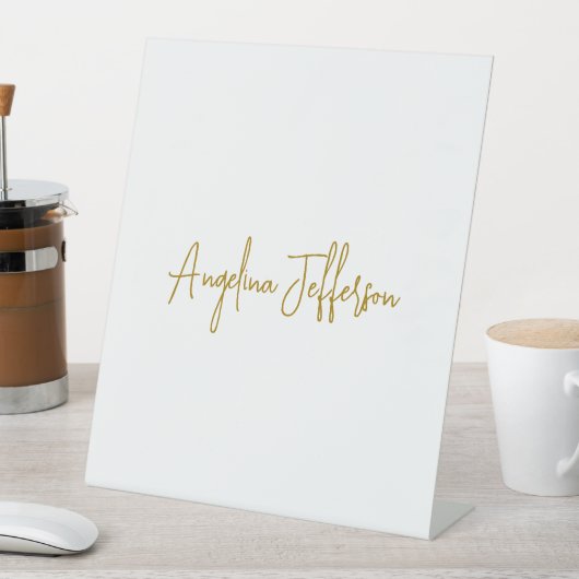 Calligraphy Professional Elegant Gold Color Sockelschild (In Situ)