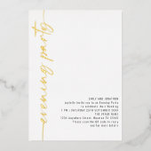 Calligraphy QR Code Abend Party Wedding Real Folieneinladung (Vorderseite)