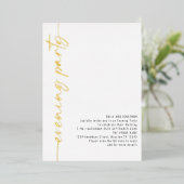 Calligraphy QR Code Abend Party Wedding Real Folieneinladung (Stehend vorne)