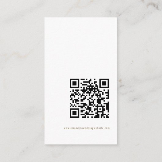 Calligraphy QR Code Champagne Gold Wedding RSVP Begleitkarte (Rückseite)