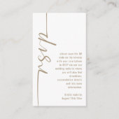 Calligraphy QR Code Champagne Gold Wedding RSVP Begleitkarte (Vorderseite)