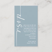 Calligraphy QR Code Dusty Blue Wedding RSVP Begleitkarte (Vorderseite)