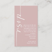 Calligraphy QR Code Dusty Rose Wedding RSVP Begleitkarte (Vorderseite)
