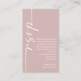 Calligraphy QR Code Dusty Rose Wedding RSVP Begleitkarte