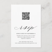 Calligraphy QR Code Floral Wedding RSVP Card Begleitkarte (Vorderseite)