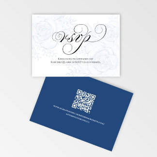 Calligraphy QR Code Wedding RSVP Response Card Karte
