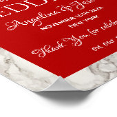 Calligraphy Red Welcome Wedding Poster (Ecke)